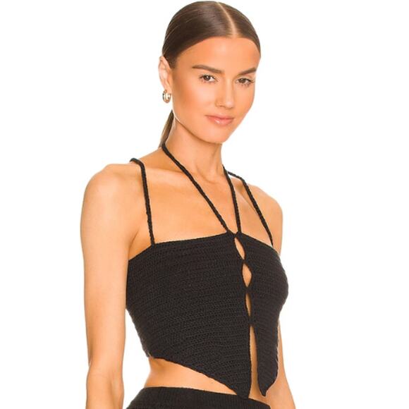 Revolve x H:ours Paetyn Crochet Top in Black NWT Size Small - Picture 2 of 3
